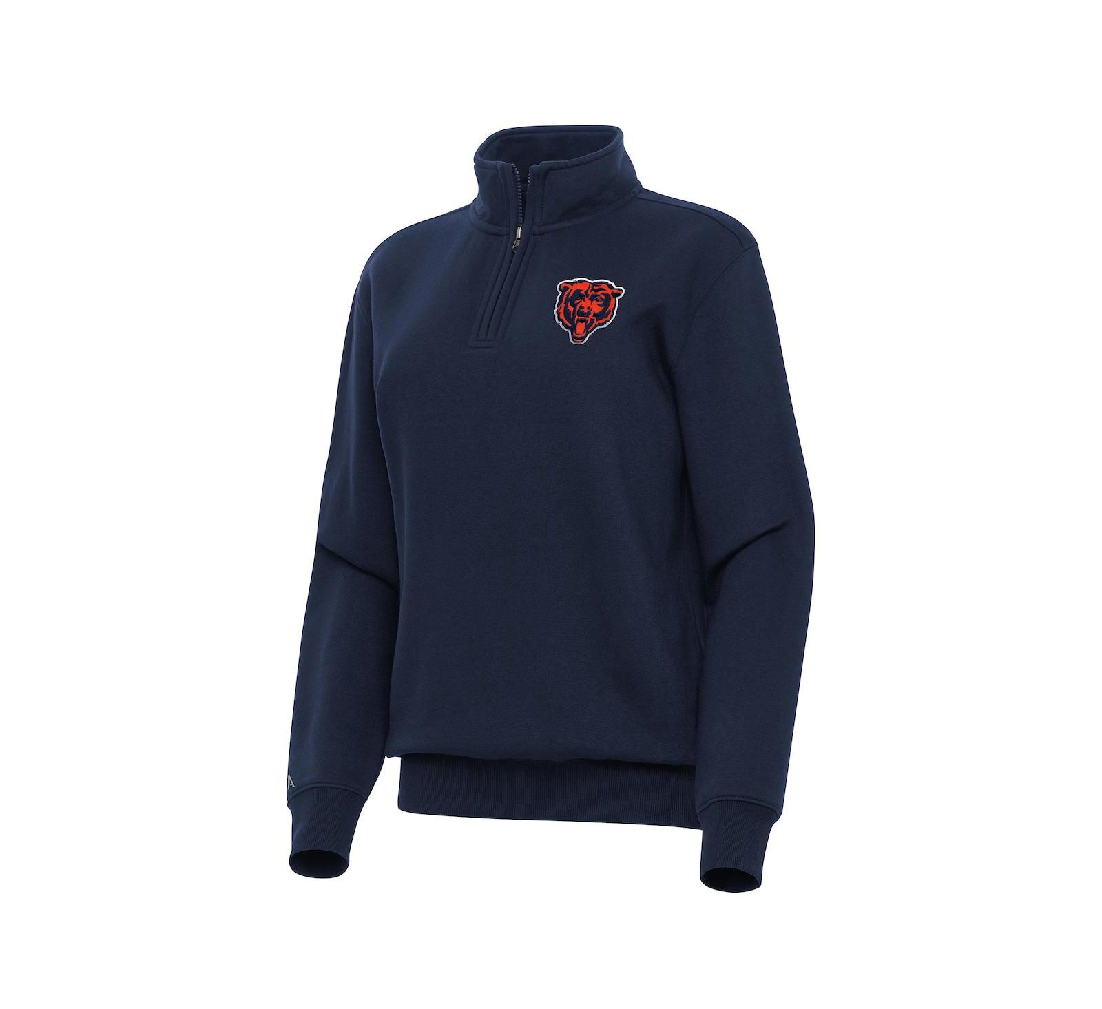 Женский топ Antigua Navy Chicago Bears Victory Quarter-Zip