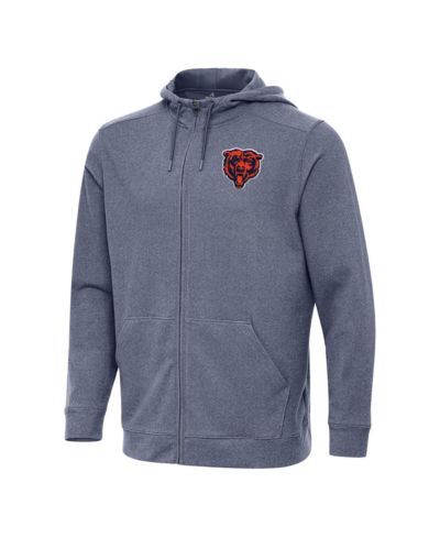 Antigua Men's Heather Navy Chicago Bears Effortless Full-Zip Hoodie