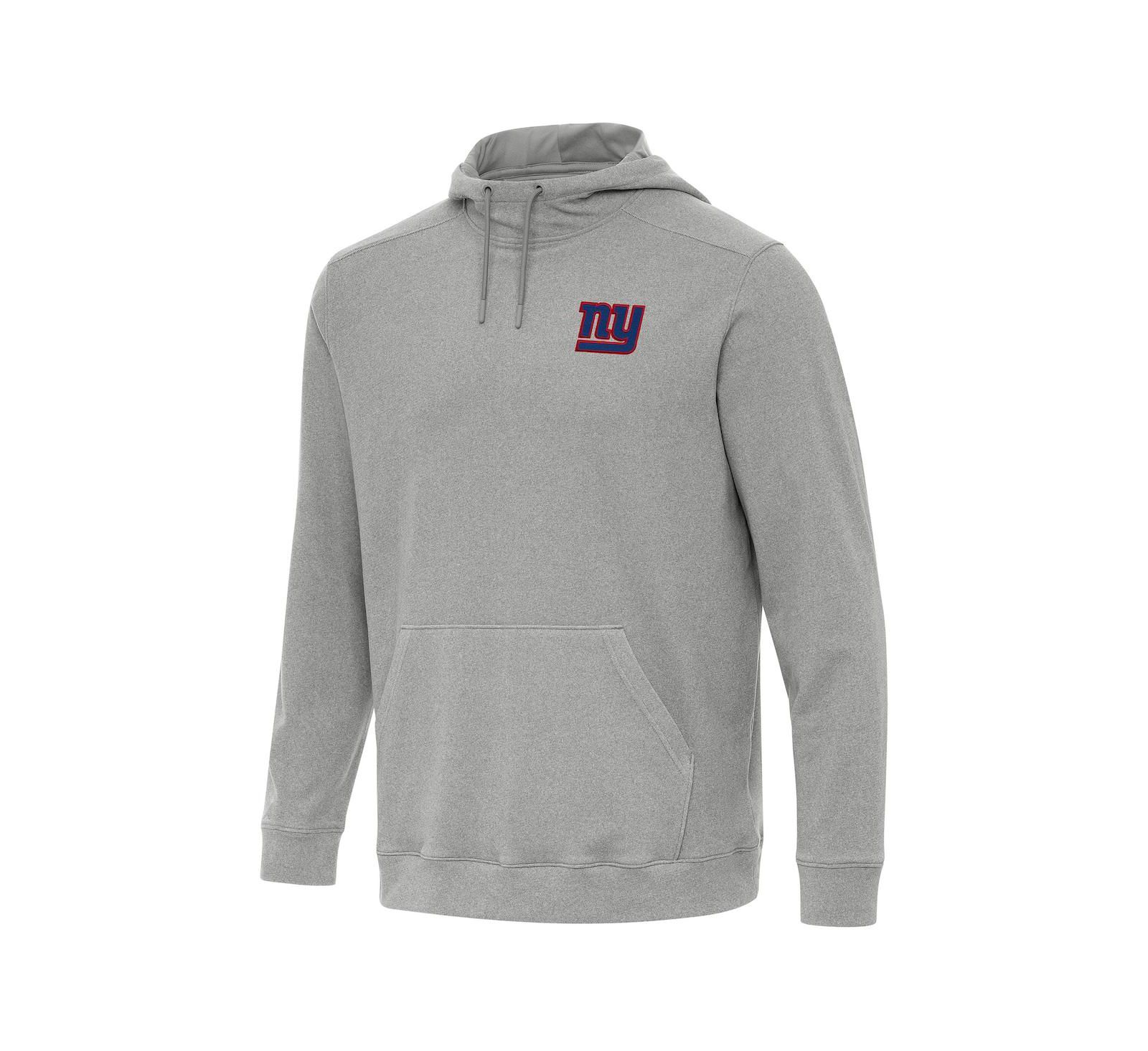 Мужское худи Antigua Heather Gray New York Giants Cloud Pullover Hoodie