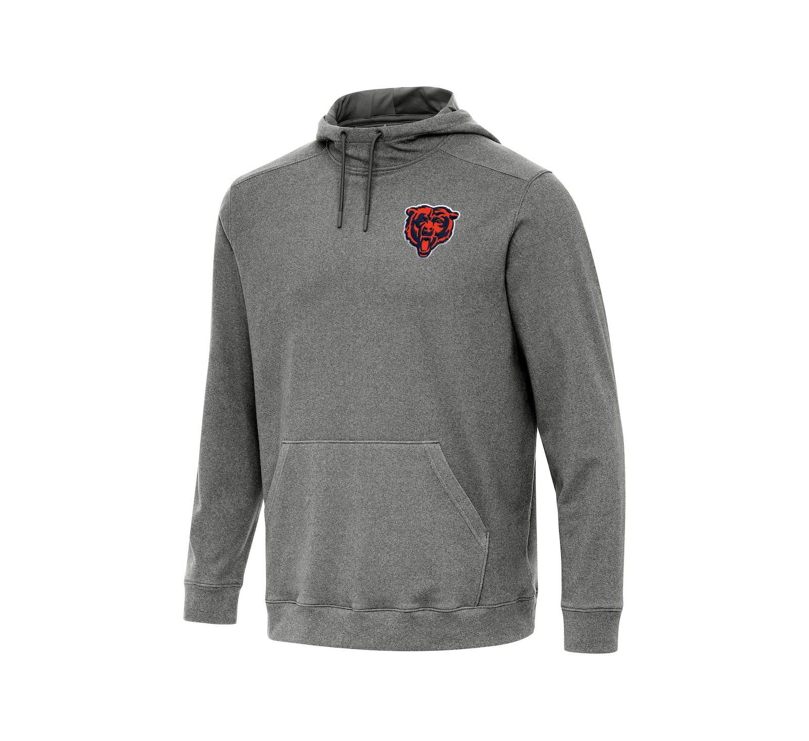 Antigua Men's Heather Black Chicago Bears Cloud Pullover Hoodie