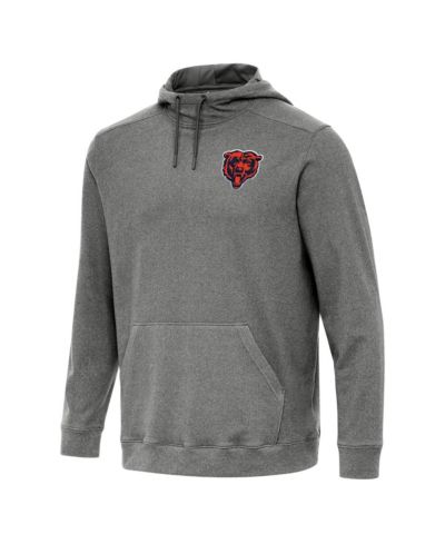 Antigua Men's Heather Black Chicago Bears Cloud Pullover Hoodie