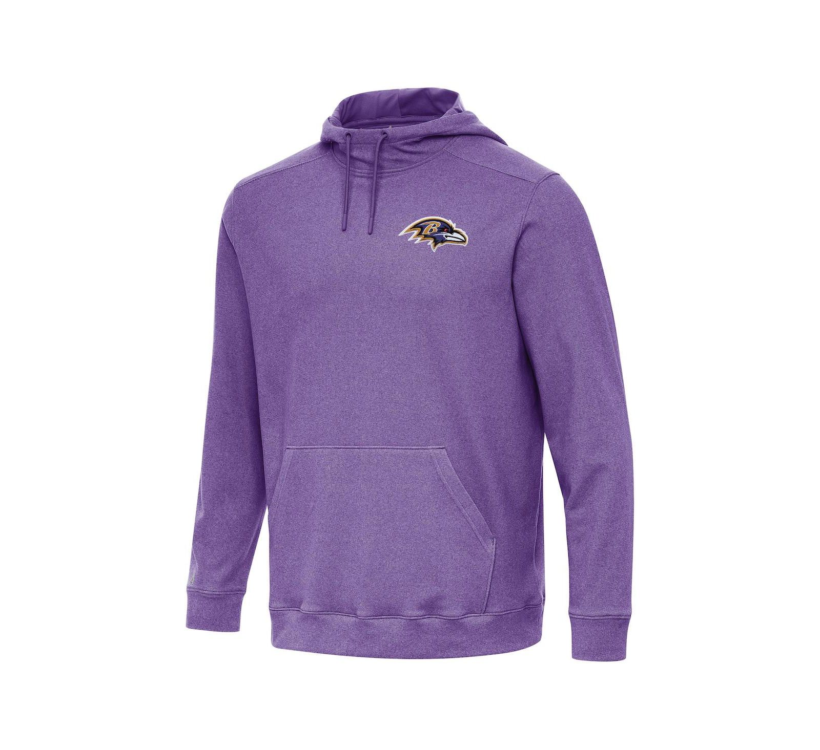 Antigua Men's Heather Purple Baltimore Ravens Cloud Pullover Hoodie