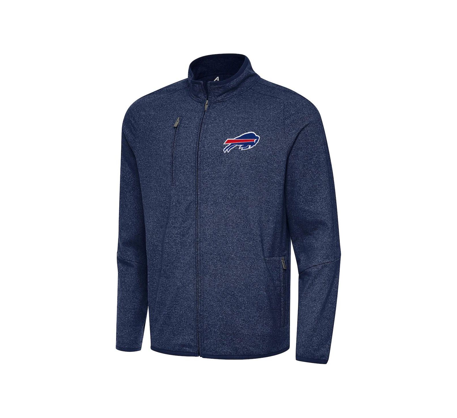 Мужская куртка Antigua Buffalo Bills Hold-Up Tri-Blend Full-Zip Heather Navy