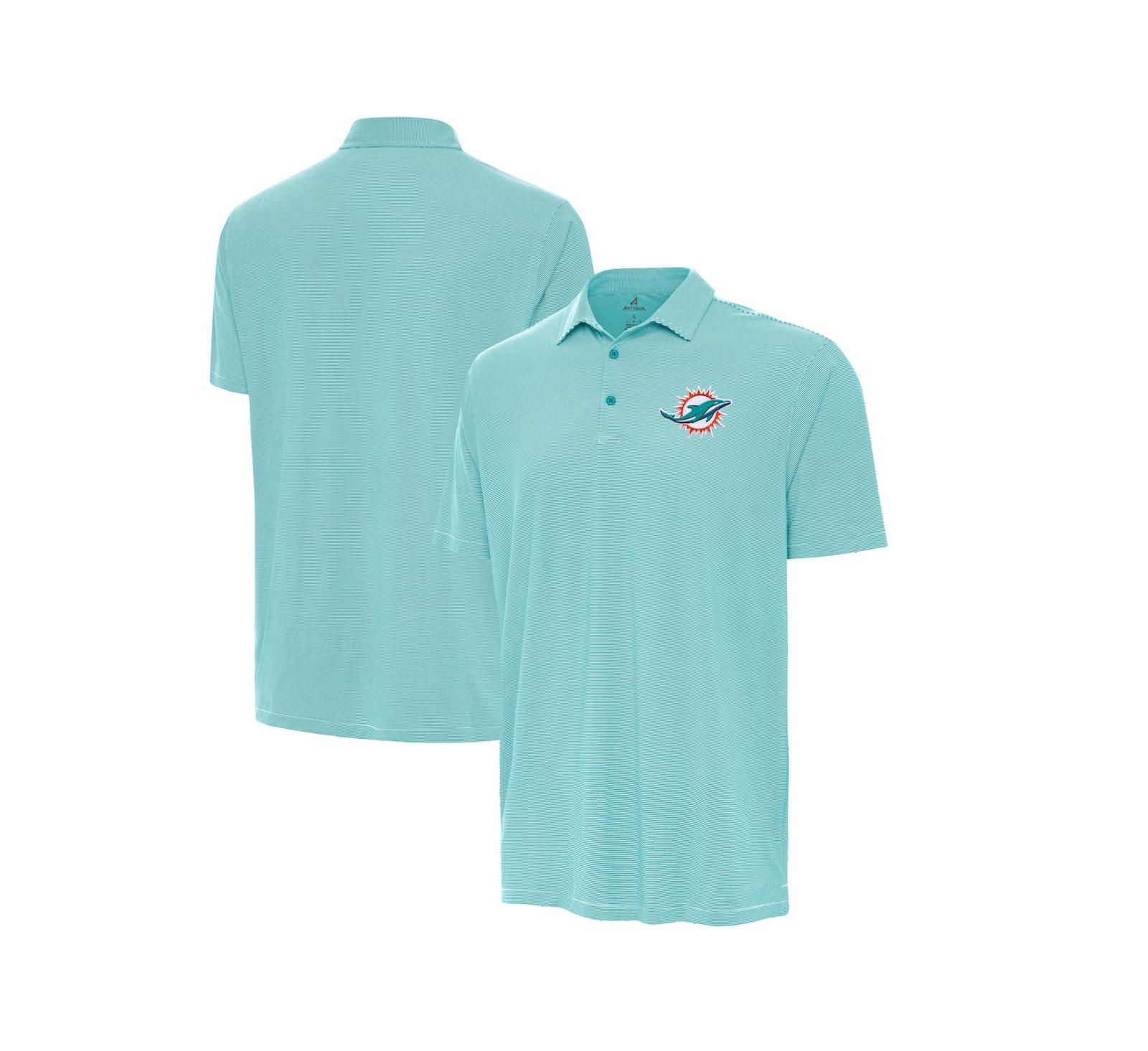 Antigua Men's Aqua/White Miami Dolphins Twine Performance Polo Shirt