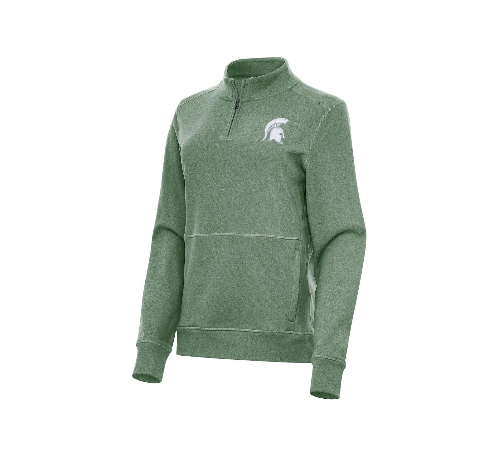 Antigua Женская Green Michigan State Spartans Crush Quarter-Zip Fleece Sweatshirt
