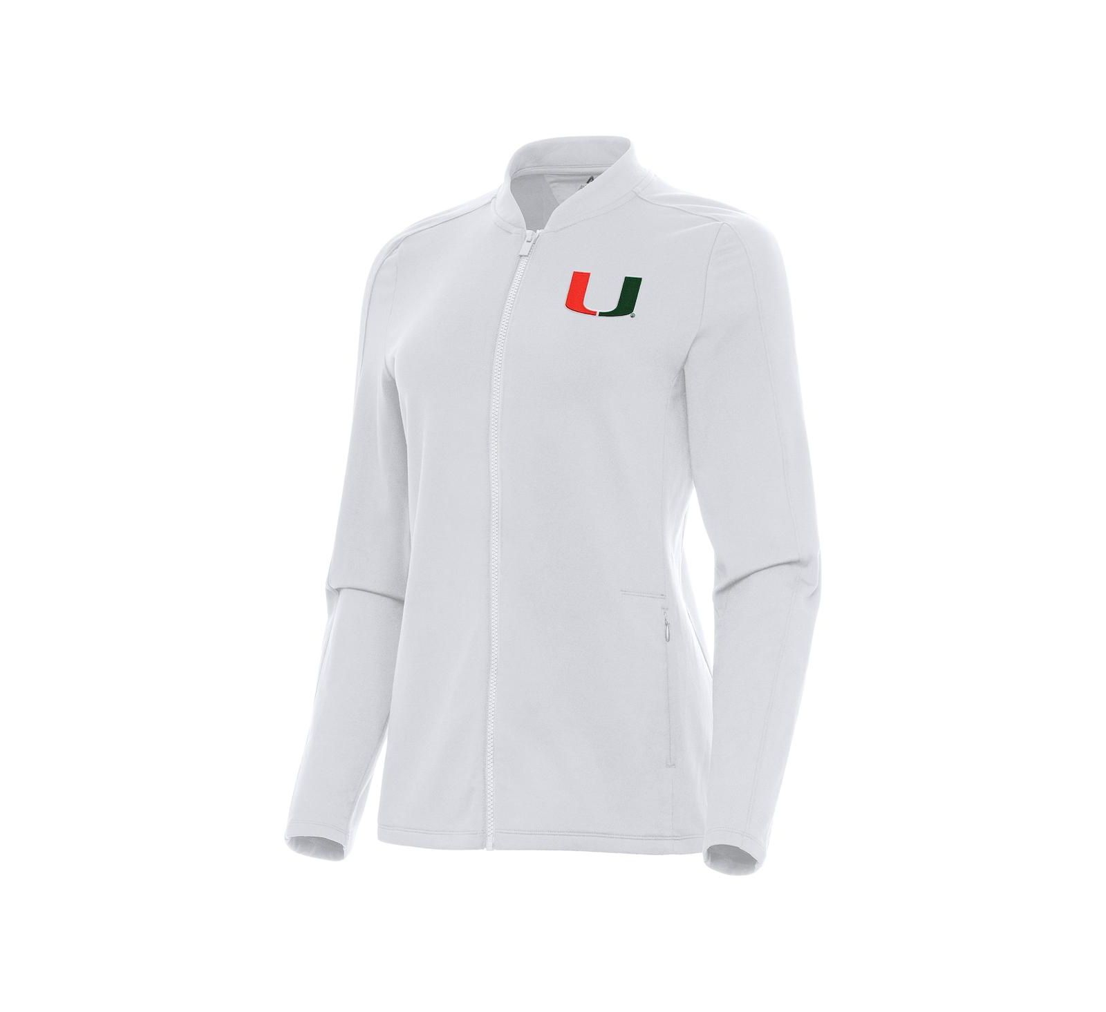 Женская куртка Antigua White Miami Hurricanes Continual Full-Zip