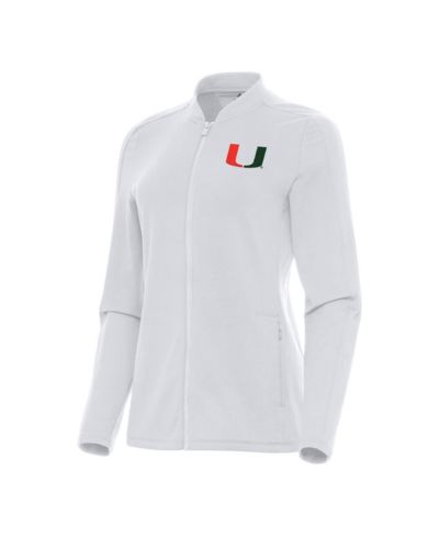 Женская куртка Antigua White Miami Hurricanes Continual Full-Zip