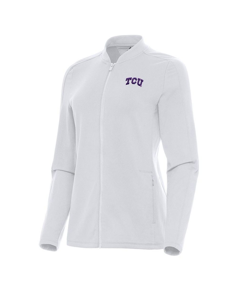 Antigua Women's White TCU Horned Frogs Continual Full-Zip Jacket