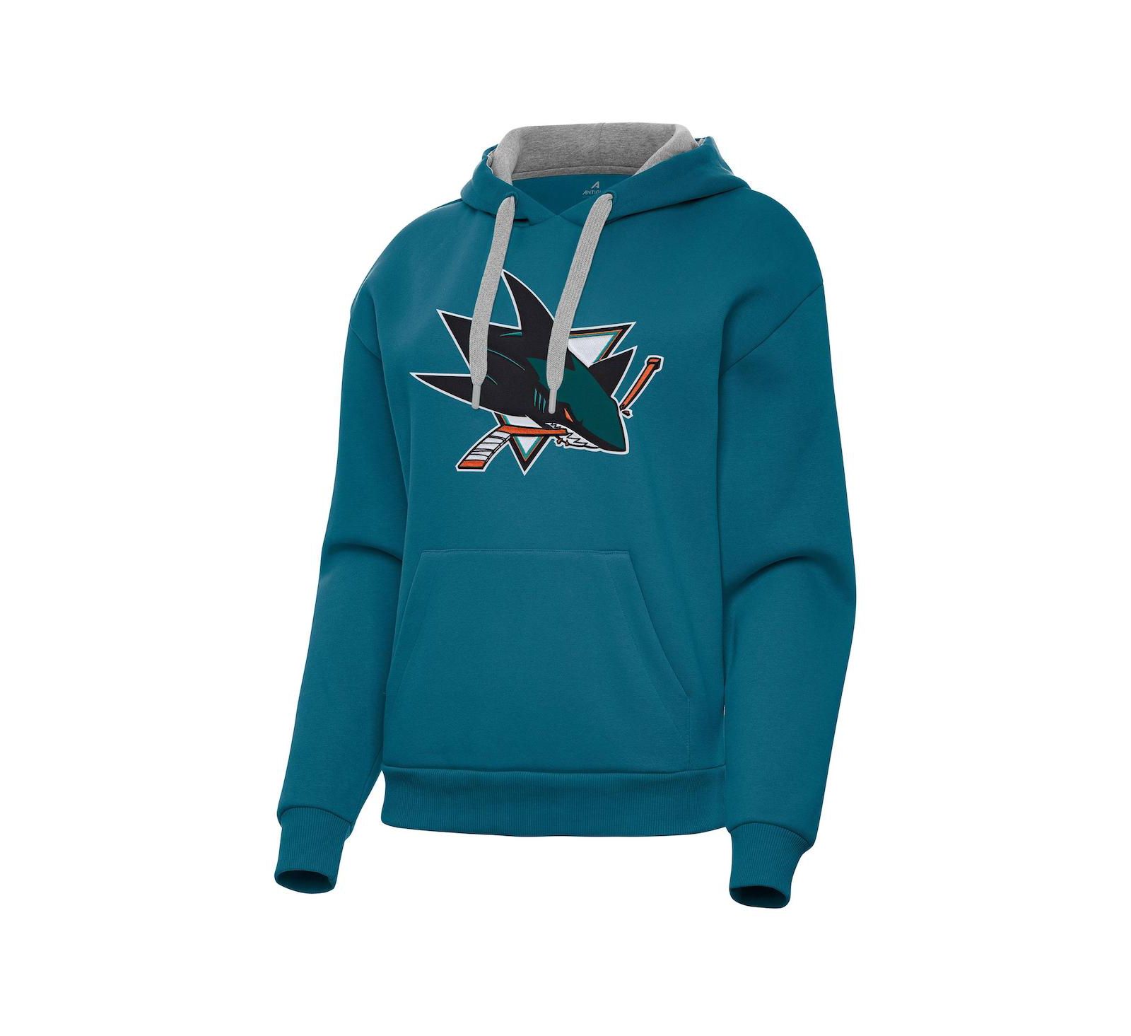 Женский худи Antigua Teal San Jose Sharks Victory Pullover