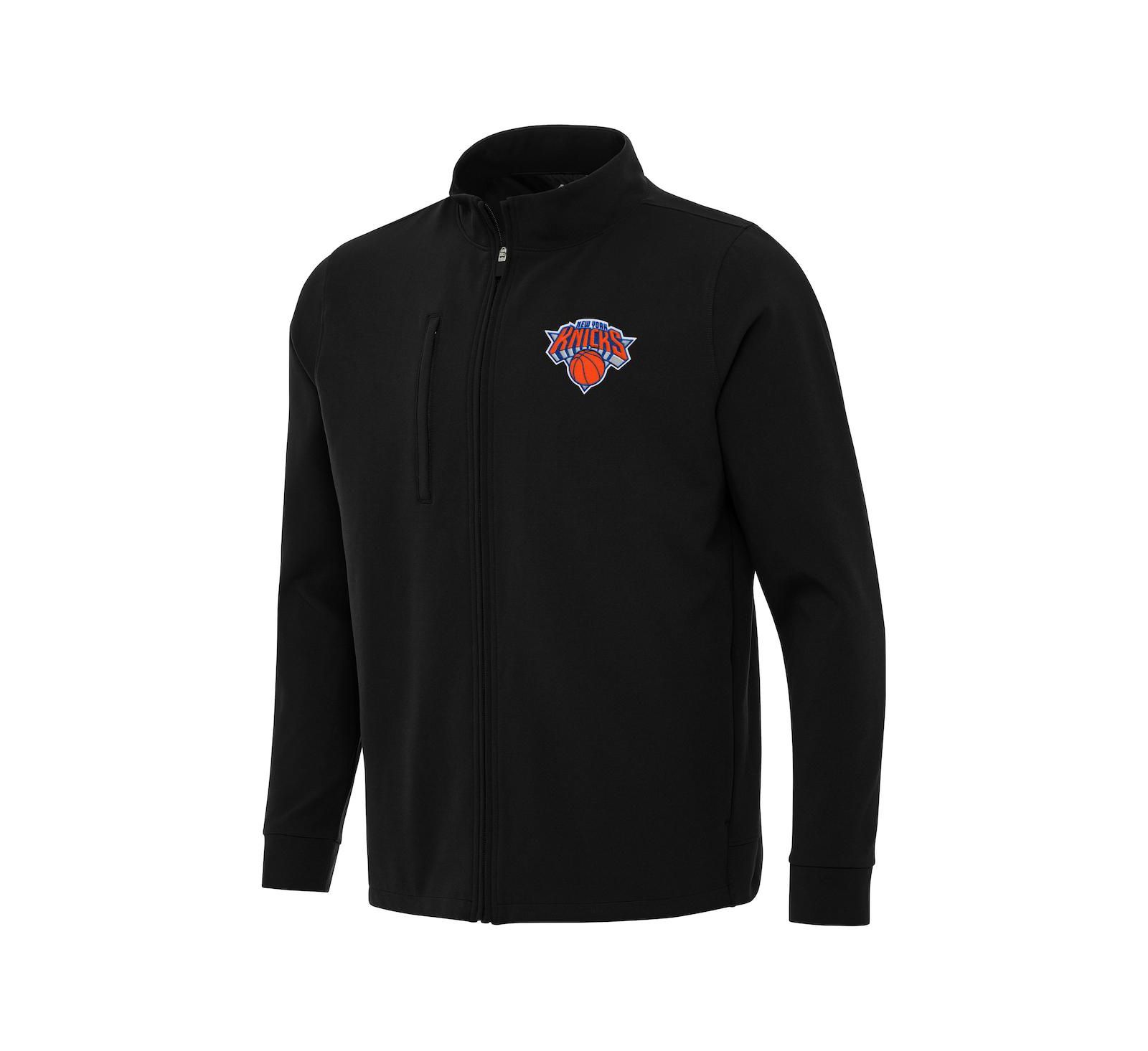 Antigua Men's Black New York Knicks Regard Full-Zip Jacket