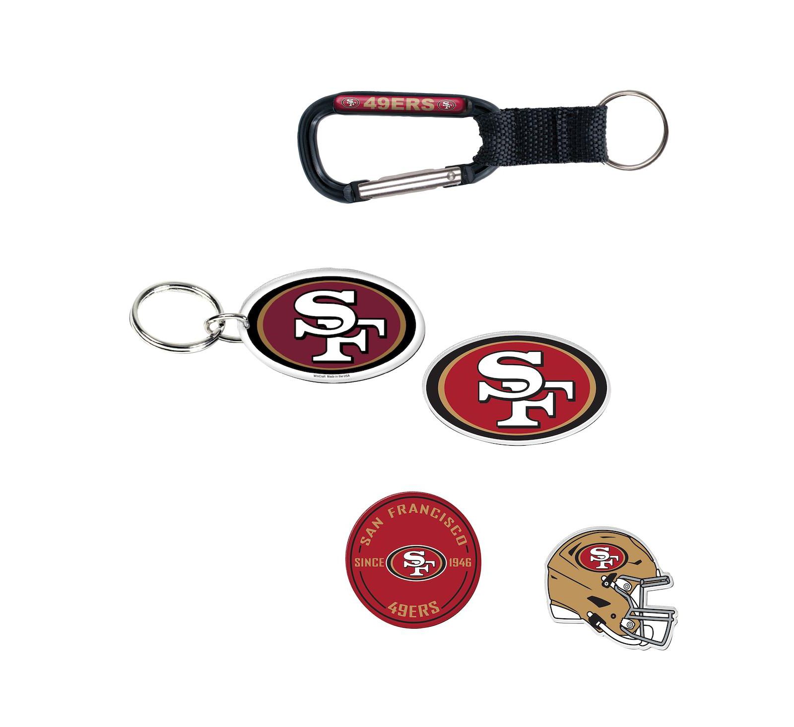 Wincraft San Francisco 49ers 5-Pack Key Ring and Fridge Magnet Set