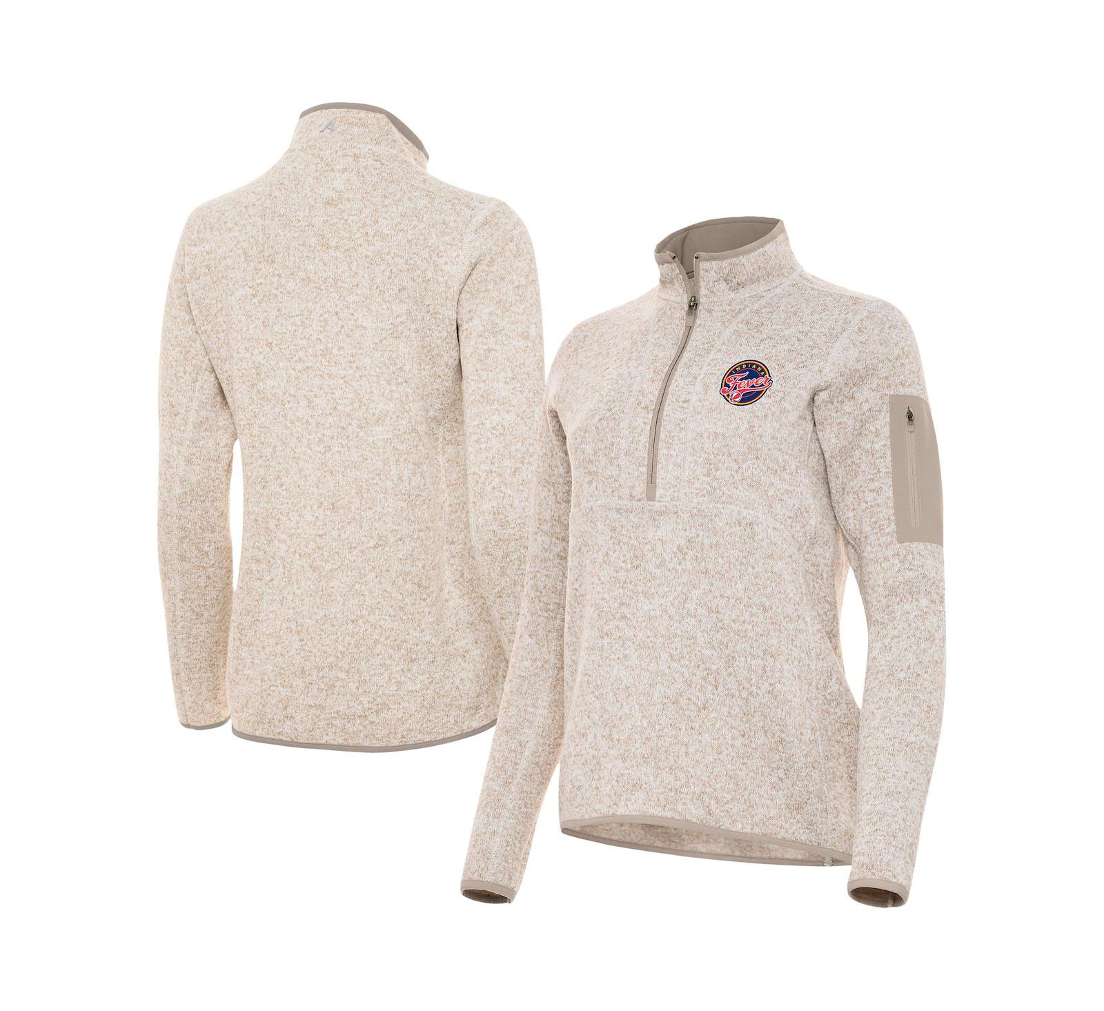 Женская куртка Antigua Oatmeal Indiana Fever Fortune Half-Zip Pullover