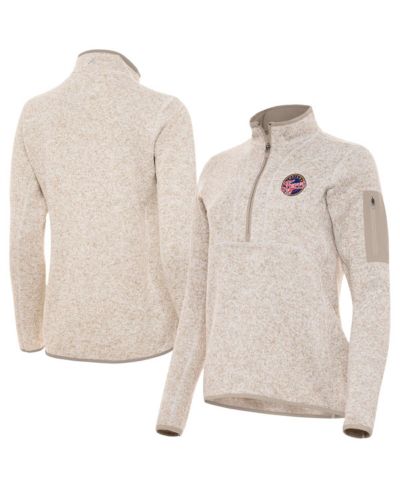 Женская куртка Antigua Oatmeal Indiana Fever Fortune Half-Zip Pullover