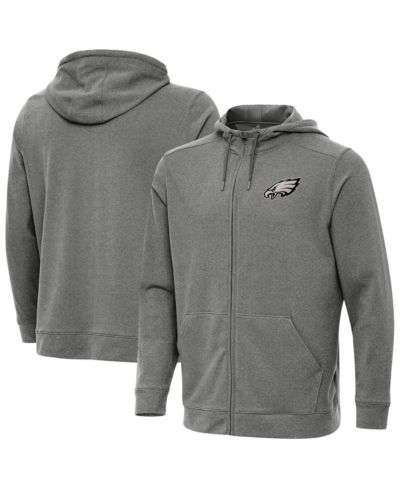 Мужское худи-куртка Antigua Heather Black Philadelphia Eagles Effortless Full-Zip