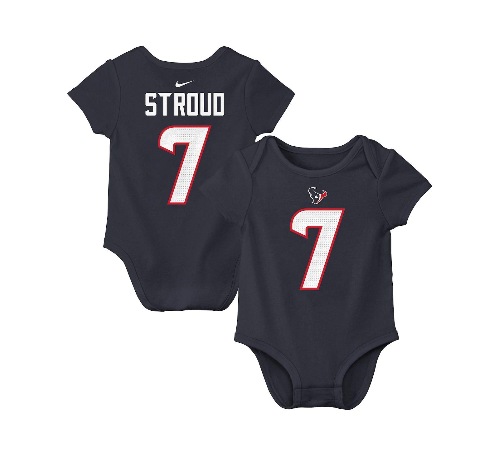 Боди Nike для малышей C.J. Stroud Navy Houston Texans Player Name & Number