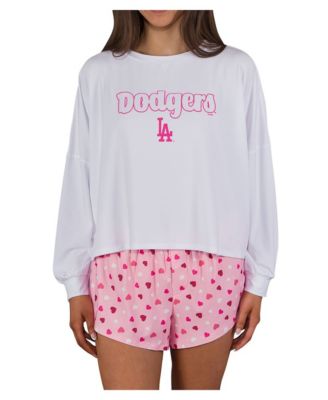 Женский комплект Concepts Sport Los Angeles Dodgers Lyric Knit Long Sleeve Top и Short Pink