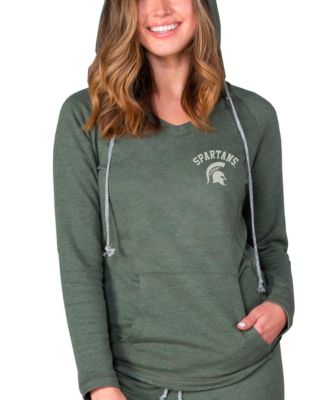 Concepts Sport Women's  Green Michigan State Spartans Mainstream Terry Tri-Blend V-Neck Pullover Hoodie