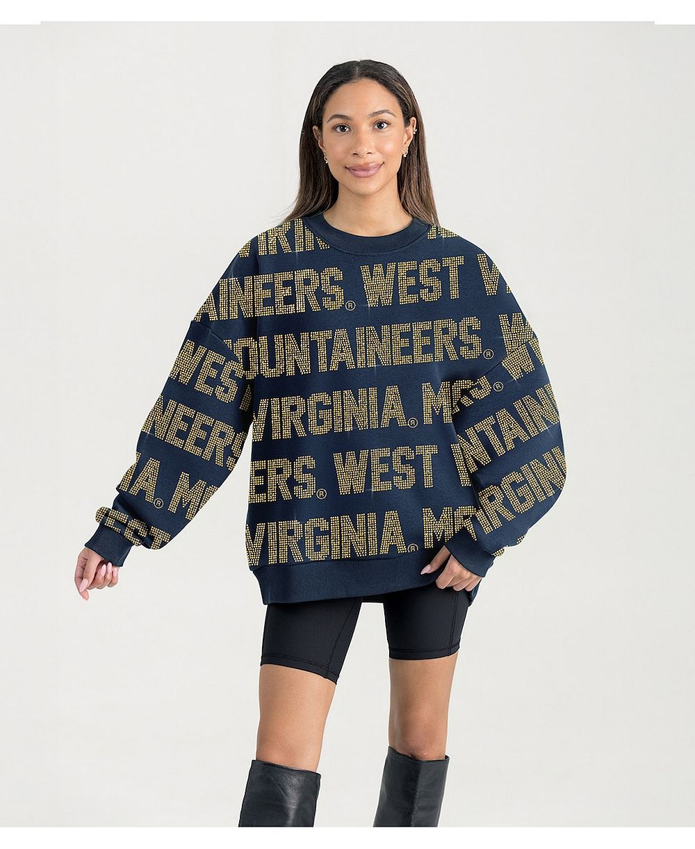 Женское свитшот Gameday Couture Navy West Virginia Mountaineers Oversized Hype Era