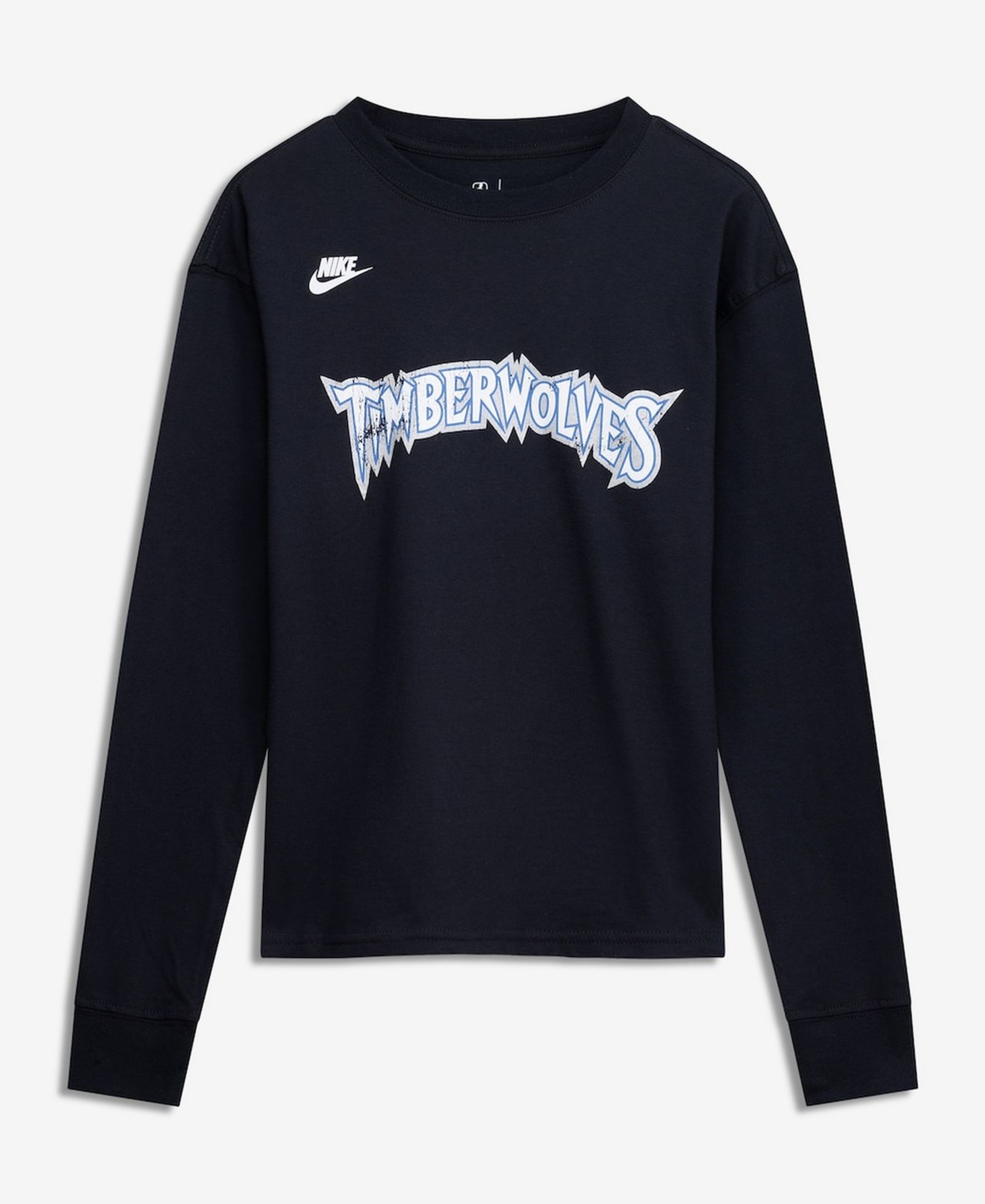 Футболка Nike Big Boys and Girls Black Minnesota Timberwolves Hardwood Classics Essential Logo Max90 с длинным рукавом