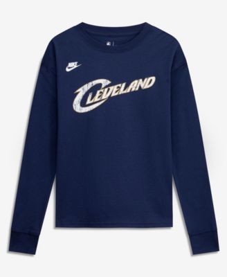 Футболка Nike Big Boys and Girls Navy Cleveland Cavaliers Hardwood Classics Essential Logo Max90 Long Sleeve T-Shirt