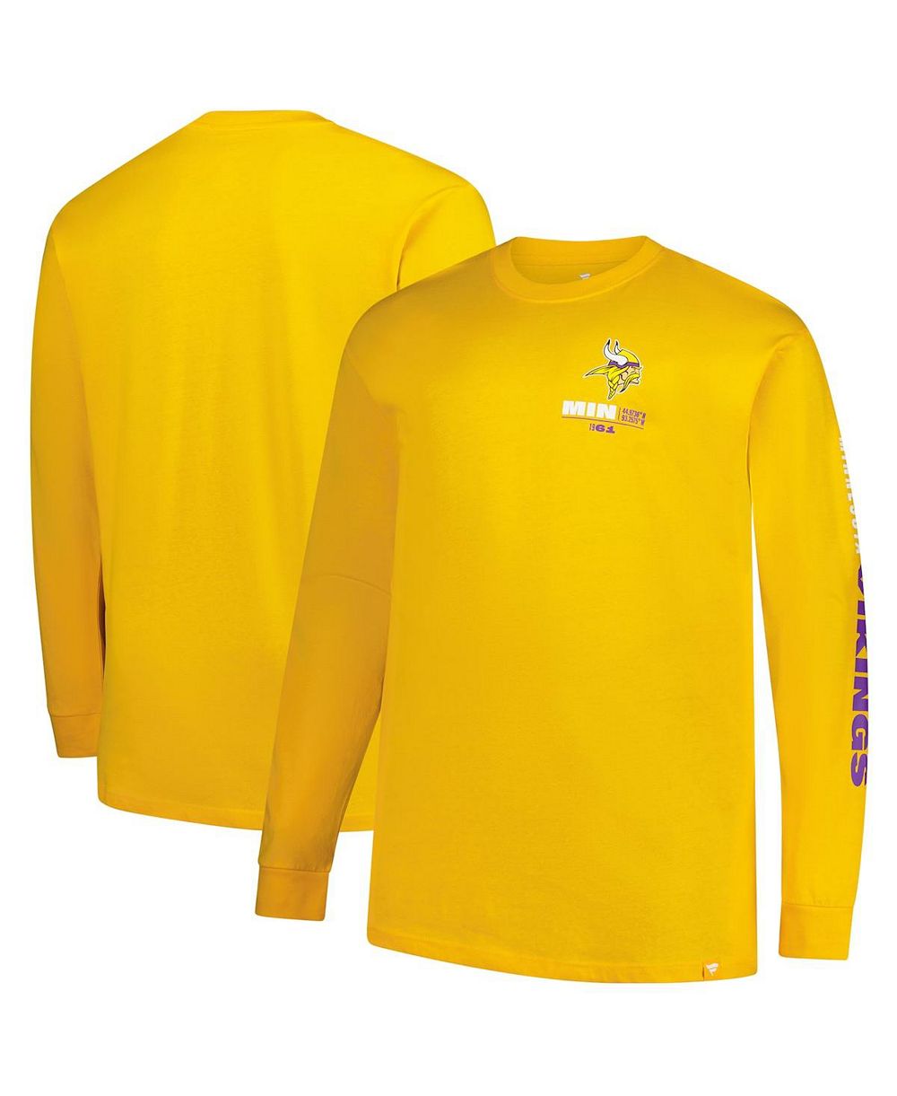 Мужская футболка Fanatics Gold Minnesota Vikings Big & Tall Clock Management Legacy Long Sleeve