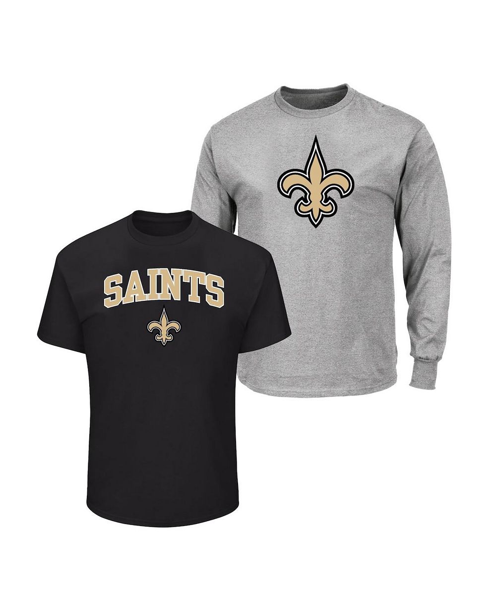 Мужская футболка Fanatics New Orleans Saints Big & Tall, комплект из 2 шт., черный/светло-серый