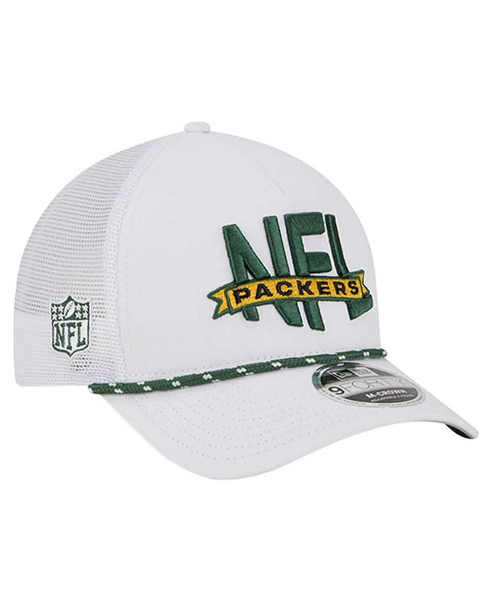 Мужская белая кепка New Era Green Bay Packers NFL 9FORTY A-Frame M-Crown Adjustable Trucker
