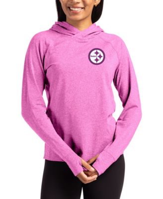 Женское худи Cutter & Buck Pink Pittsburgh Steelers Tonal Logo Adapt Knit Raglan Pullover