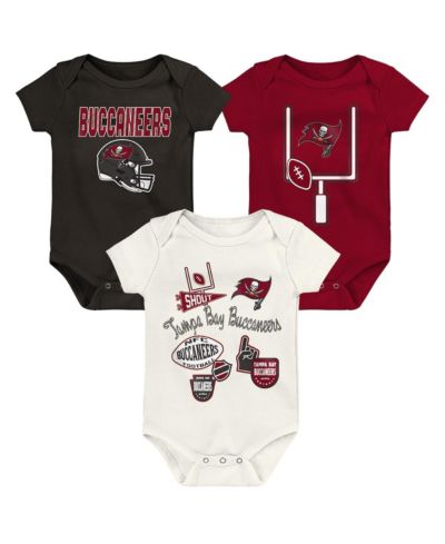 Outerstuff Boys and Girls 3 Piece Tampa Bay Buccaneers Littlest Player Bodysuit Set