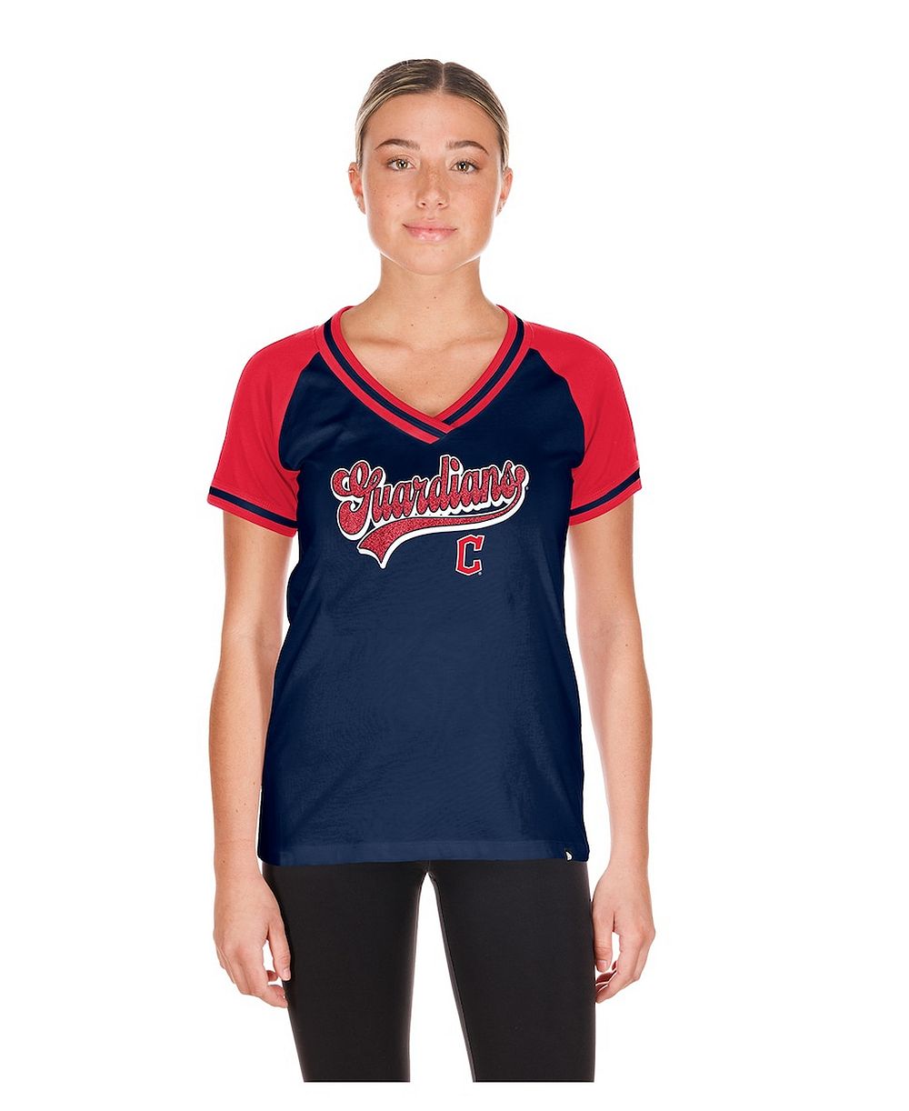 New Era Women's Navy Cleveland Guardians Gameday V-Neck T-Shirt