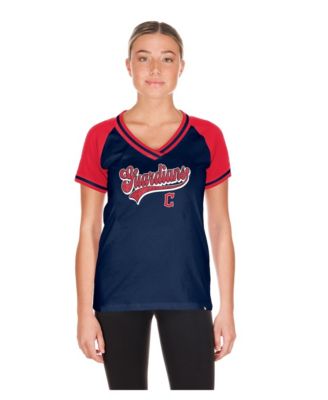 New Era Women's Navy Cleveland Guardians Gameday V-Neck T-Shirt