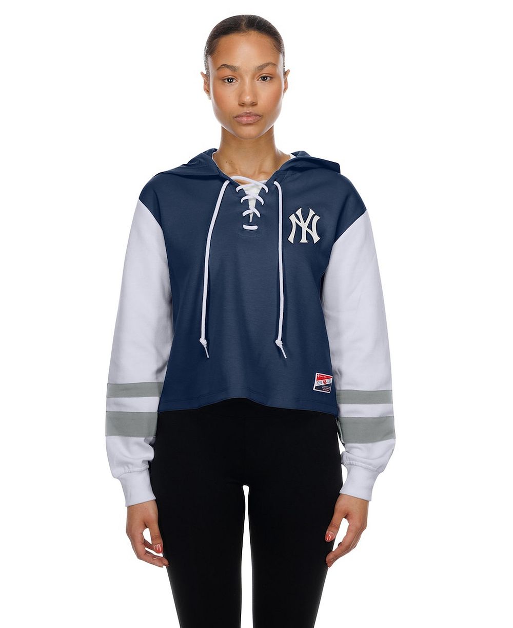 Женское худи New Era New York Yankees Navy Boxy Lace-Up