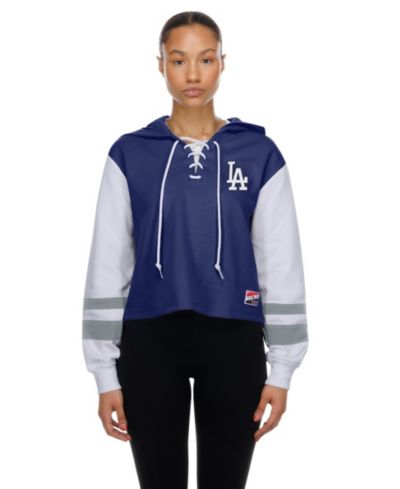 New Era Women's Royal Los Angeles Dodgers Boxy Lace-Up Hoodie