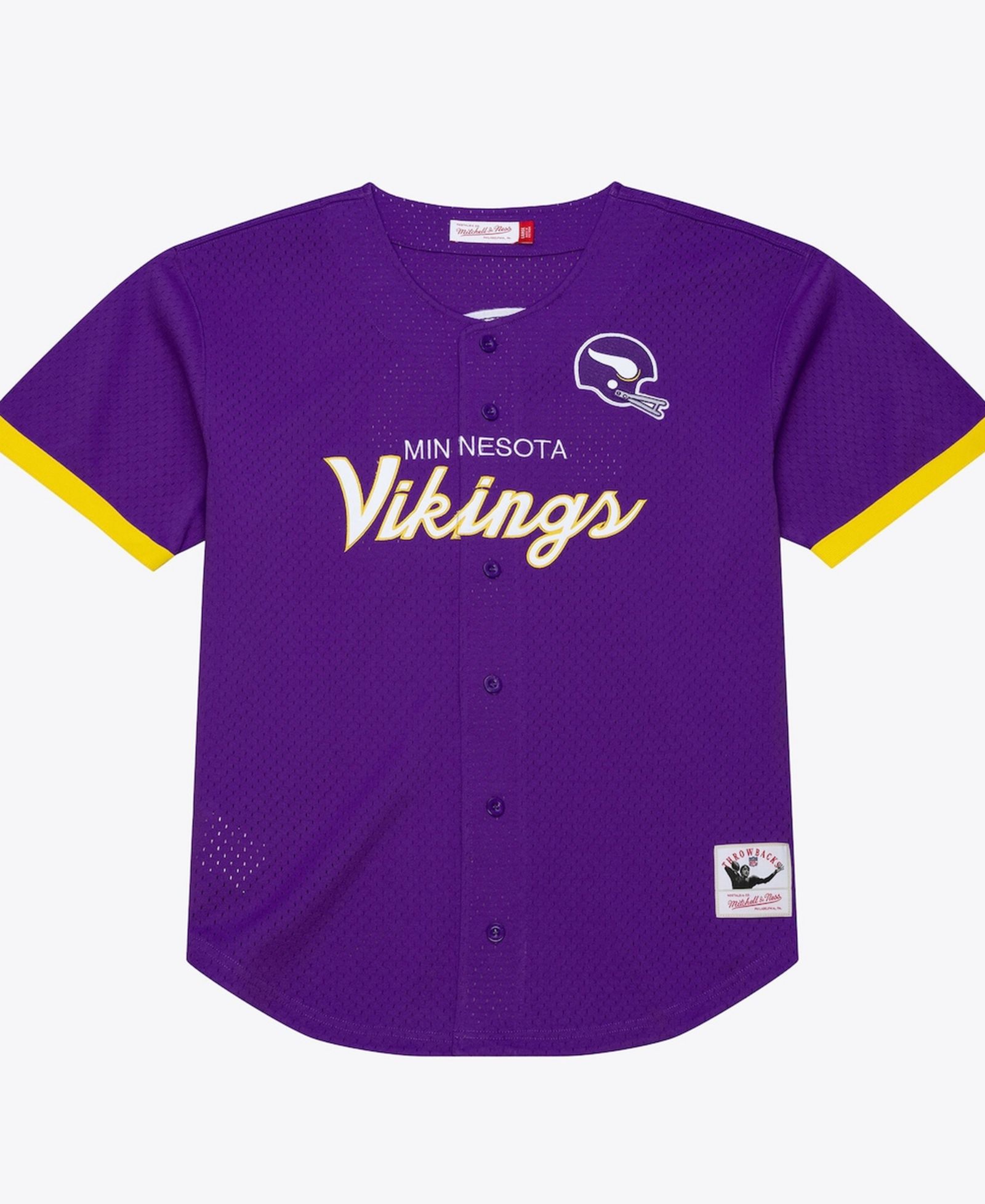 Mitchell & Ness Мужской Purple Minnesota Vikings Head Coach Mesh Full-Button Fashion Jersey
