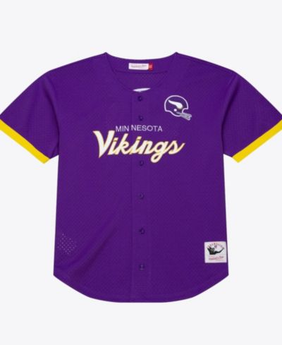 Mitchell & Ness Мужской Purple Minnesota Vikings Head Coach Mesh Full-Button Fashion Jersey