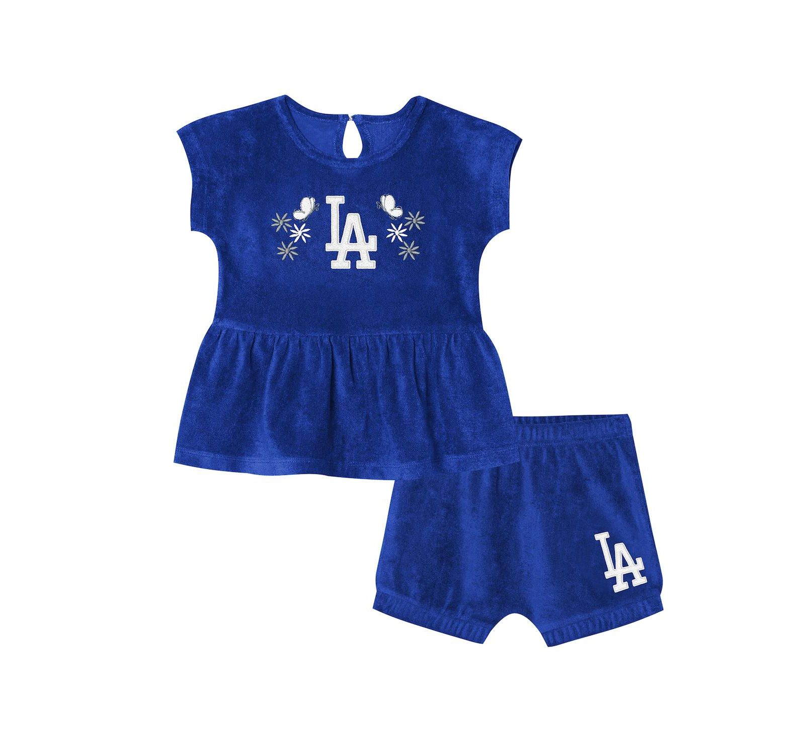 Outerstuff Girls Preschool Royal Los Angeles Dodgers Fashion Top and Shorts Set