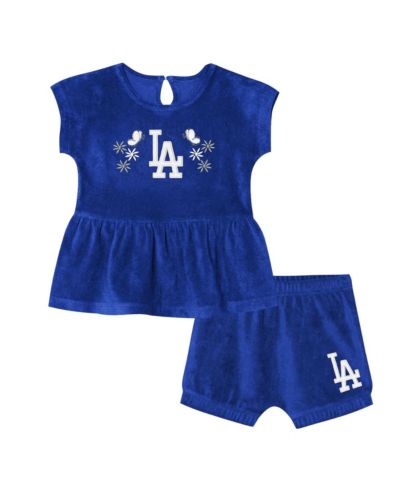 Outerstuff Girls Preschool Royal Los Angeles Dodgers Fashion Top and Shorts Set