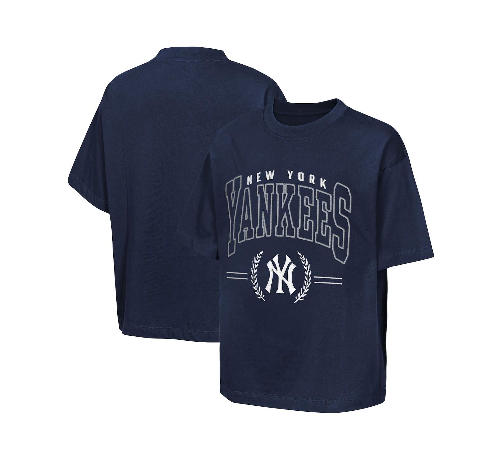 Футболка Outerstuff Big Boys and Girls Navy New York Yankees Premium World Class