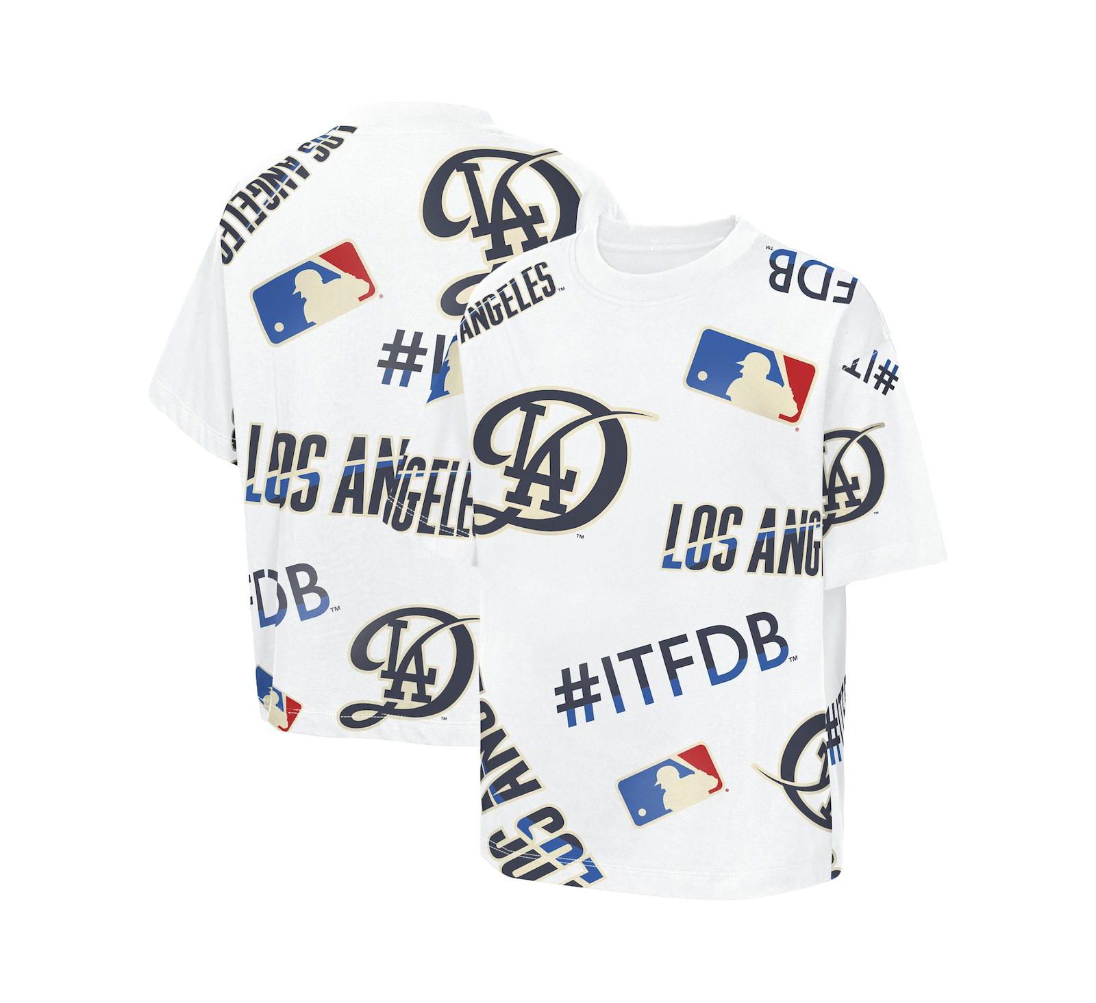 Outerstuff Big Boys and Girls White Los Angeles Dodgers Circus Catch T-Shirt