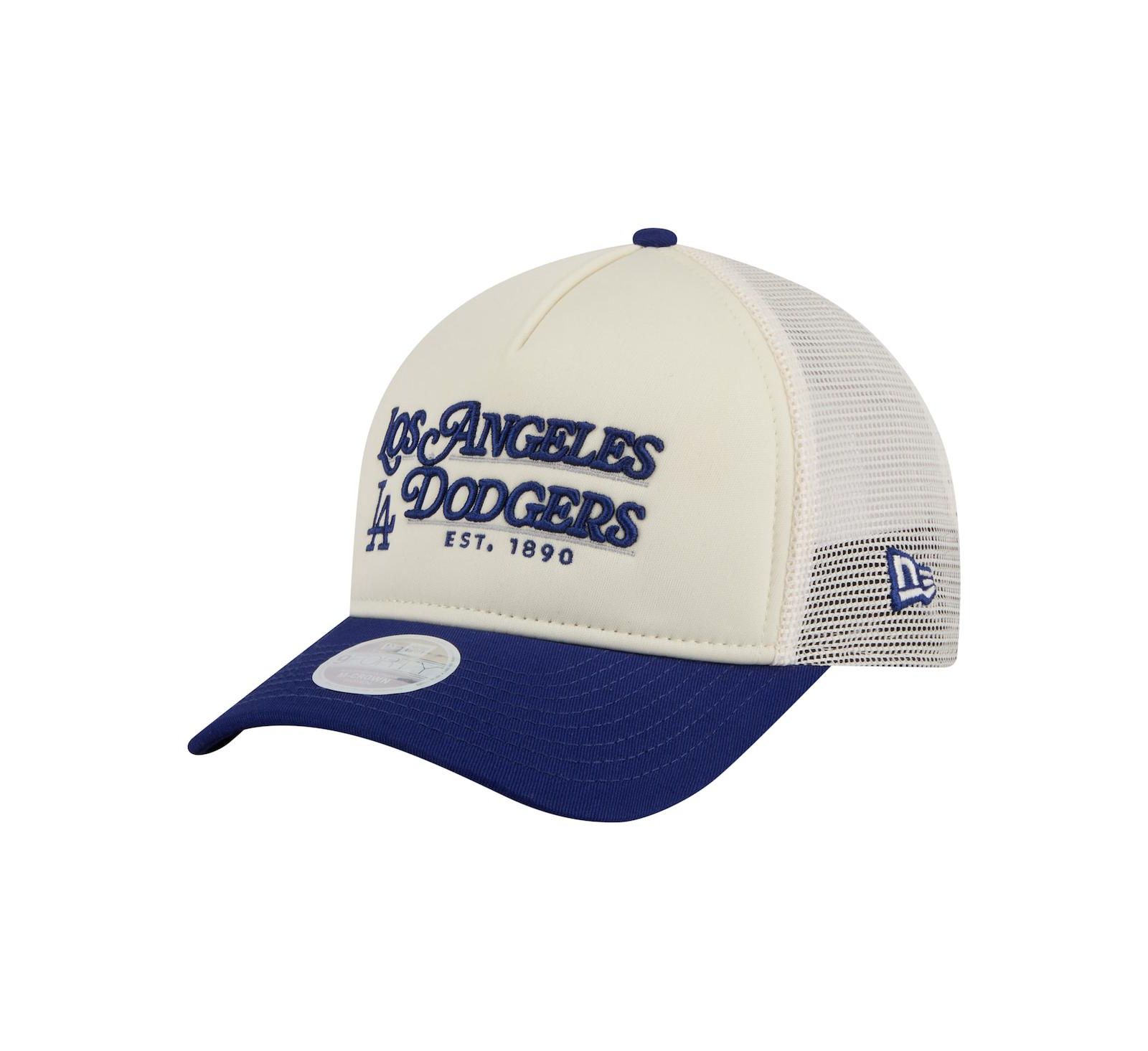 New Era Женская кепка trucker 9FORTY M-Crown A-Frame Los Angeles Dodgers, светло-бежевый/королевский синий