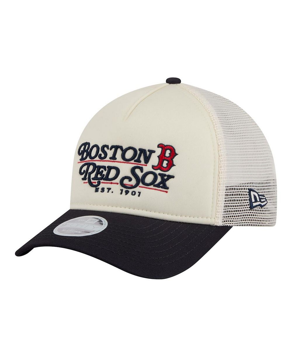 New Era Женская кепка-тракер Boston Red Sox Retro 9FORTY M-Crown A-Frame, светло-бежевый/темно-синий