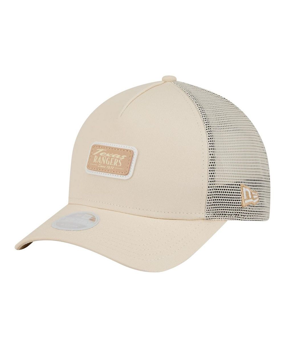 New Era Women's Light Beige Texas Rangers Tonal Patch 9FORTY M-Crown A-Frame Trucker Adjustable Hat