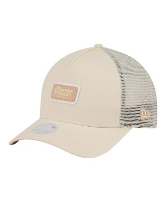 New Era Women's Light Beige Texas Rangers Tonal Patch 9FORTY M-Crown A-Frame Trucker Adjustable Hat