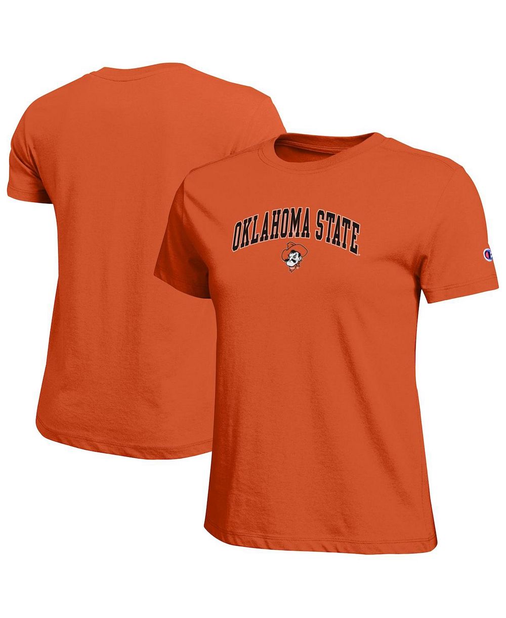 Женская футболка Champion Orange Oklahoma State Cowboys Arched Over Logo