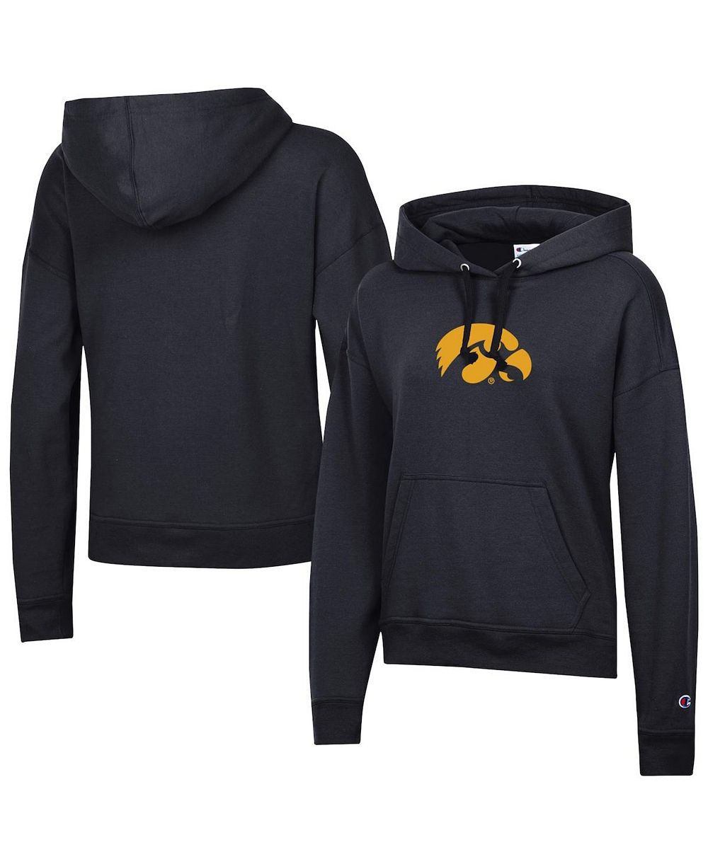Женское черное худи Champion Iowa Hawkeyes Powerblend Fleece