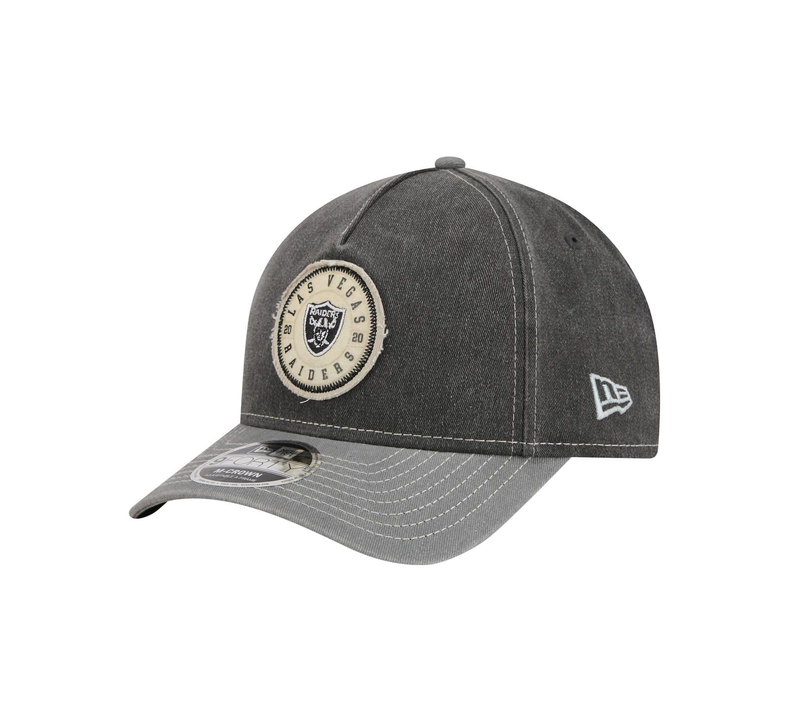 New Era Men's Black/Silver Las Vegas Raiders 9FORTY Felt A-Frame Adjustable Hat