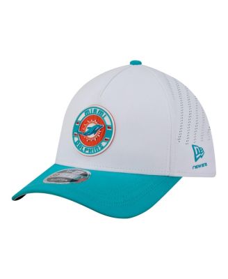 Мужская кепка New Era White/Aqua Miami Dolphins Patch 39THIRTY A-Frame M-Crown Perforated Flex