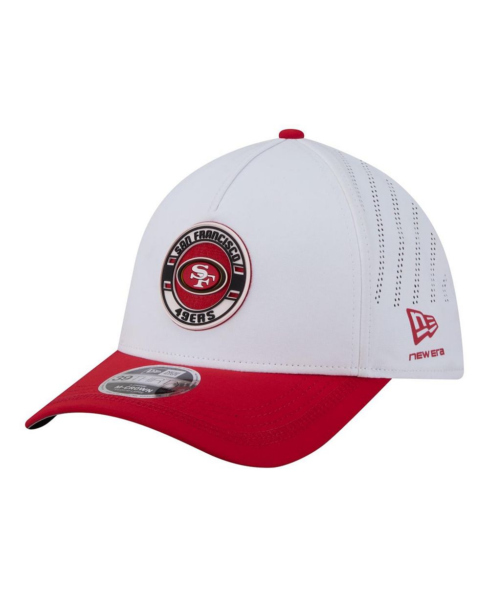Мужская кепка New Era San Francisco 49ers Patch 39THIRTY A-Frame M-Crown Perforated Flex, белая/алая