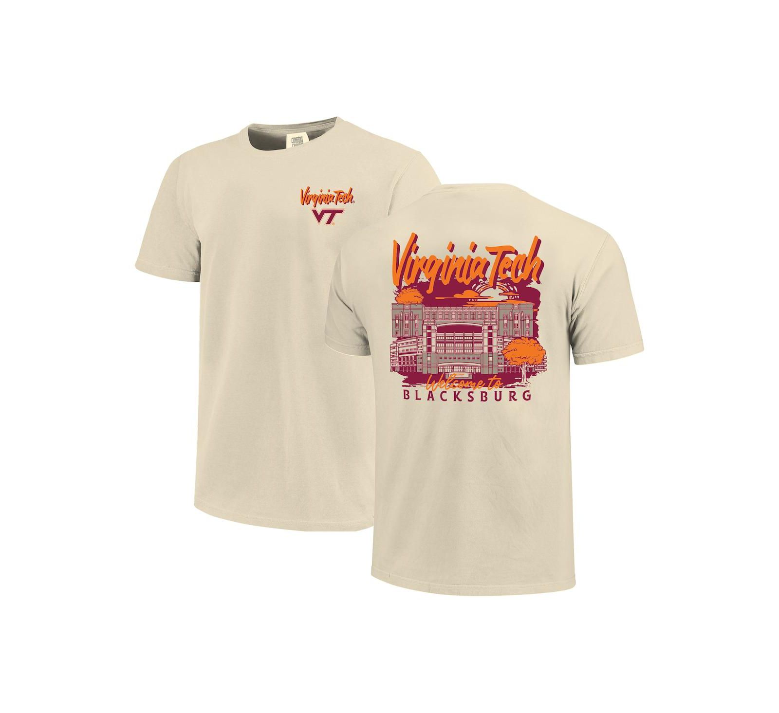 Мужская футболка Image One с ручным рисунком кампуса Virginia Tech Hokies, цвет Comfort Colors