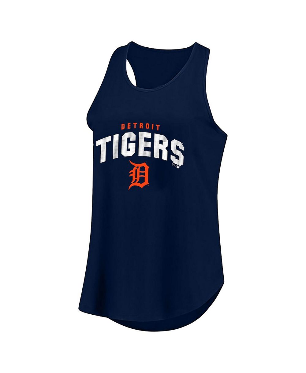 Женский майка Fanatics Navy Detroit Tigers Plus Size Wordmark Racerback Scoop Neck